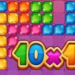 カラフルなブロックが並び、中央に「10x10」と書かれた数字が配置されたデザイン。