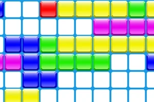 カラフルな青、赤、黄色、緑、紫の四角いブロックがグリッド状に並んでいる画像。