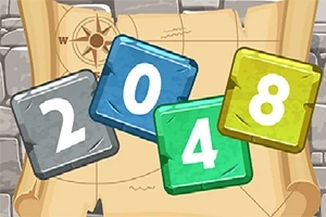 カラフルな数字ブロック「2」「0」「4」「8」が、背景に古い地図と羅針盤が描かれた紙の上に表示されている。