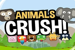 動物の顔が描かれたイラストと「ANIMALS CRUSH!