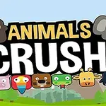 動物の顔が描かれたイラストと「ANIMALS CRUSH!