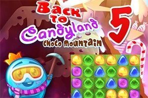 カラフルなゼリー型のパズルゲームブロックとキャラクターが描かれた明るくポップなイラスト。
