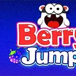 青い背景にキャラクターと「Berry Jump」というカラフルな文字、いくつかのベリーが描かれている。