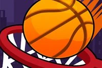 Bounce the ball from the platform into the hoop