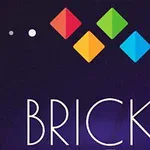 4色のひし形と「BRICKZ」という文字が描かれた青紫色の背景。