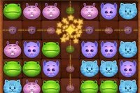 Remove animals by matching at least three animals of the same type in a row
