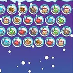 青い背景に、雪の点がある複数の色とりどりの丸いアイコンが並んでいる画像。