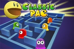 Classic Pacman: eat all the yellow dots and avoid the ghosts