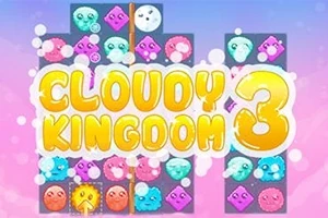 カラフルな顔のついたブロックが並んでおり、中央に大きく「CLOUDY KINGDOM 3」と描かれています。