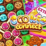 カラフルなクッキーやモンキー、虹色の道が描かれた楽しげなイラスト。