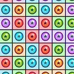 カラフルな星が中央に描かれた丸いアイコンがグリッド状に並んでいる画像。