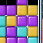 カラフルな正方形ブロックが縦横に並んでいる様子。