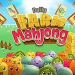 カラフルな野菜のキャラクターたちが牧場の背景に集まり、周囲に麻雀牌が配置されているイラスト。