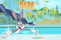 Bugs Bunny is going to jump-dive into the pool