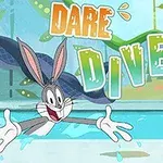 水から跳び出して驚いた顔をしているウサギのキャラクターと「DARE DIVER」という文字。