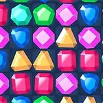 カラフルな宝石が並んでいるパズル模様。