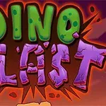 カラフルな文字で「DINO BLAST」と描かれたタイトルロゴ。