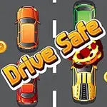 カーが道路を走っている様子と「Drive Safe」という文字。