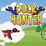 空を飛ぶカラフルなアヒルと「DUCK HUNTER」というテキスト、狙撃手の手元に重ねられた照準器が描かれたグラフィック。