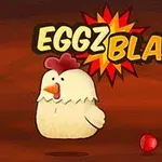 鶏のイラストと「EGGZ BLAST!
