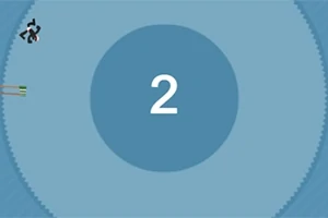青い同心円の中央に数字の「2」が配置されている画像。