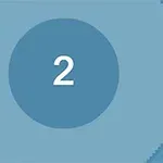 青い同心円の中央に数字の「2」が配置されている画像。