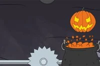 Collect the pumpkins in the cauldron, not the bombs!