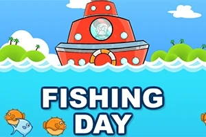 赤い船が海に浮かんでおり、周囲に魚が泳いでいるイラスト。