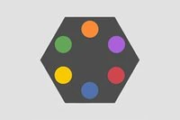 Rotate the hexagon to match the correct color of the ball falling down