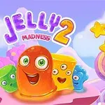 カラフルなゼリーキャラクターと星のアイコンが配された夢のような風景。
