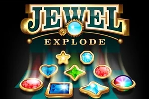 輝く宝石と「JEWEL EXPLODE」の文字があるカラフルなデザイン。