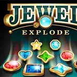 輝く宝石と「JEWEL EXPLODE」の文字があるカラフルなデザイン。