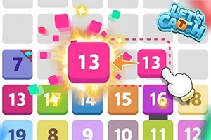 数字が描かれたカラフルな正方形ブロックが並び、中央の「13」のブロックが強調されている画像。