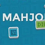 青い背景に「MAHJONG DIGITAL」という文字とカラフルなタイルが描かれたデザイン。