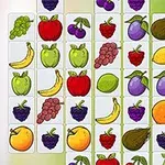 カラフルな背景に、様々な果物が描かれた多数のカードが並んでいる。