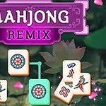 ピンク色の蓮の葉と花びらを背景に、様々な図柄の麻雀牌が並んでいる画像。
