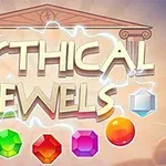 「MYTHICAL JEWELS」と書かれた文字と様々な色の宝石が並ぶ画像。