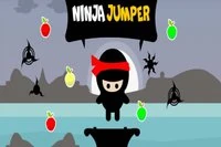 Control a jumping ninja to collect fruits and avoid weapons