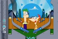 A pinball table in the style of Phineas and Ferb