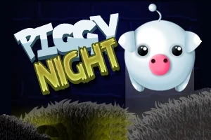 白い子ブタのキャラクターと「PIGGY NIGHT」の文字。
