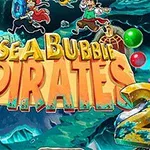 カラフルなバブルが飛び交う海賊テーマのイラストと「SEA BUBBLE PIRATES 2」という文字。