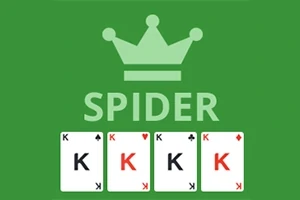 緑の背景に「SPIDER」の文字と4枚の「K」のカードが並んでいる画像。