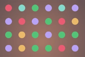 色とりどりの円がグリッド状に並んでいる画像。