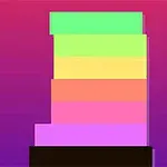 カラフルな長方形のブロックが積み重なっているイラスト。