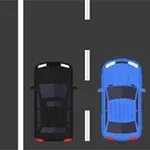 2台の車が並んで高速道路を走行している様子。