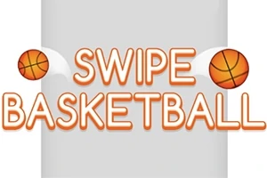バスケットボールのイラストと「SWIPE BASKETBALL」の文字が中央に配置されたデザイン。