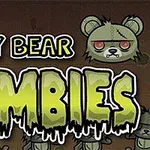 緑色のゾンビテディベアのイラストと「TEDDY BEAR ZOMBIES」の文字。