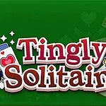緑の背景に「Tingly Solitaire」の文字と、横にトランプを持つ王様のイラスト。