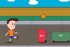 Score by shooting balls into bins
