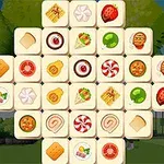 様々な食べ物の絵が描かれているタイルが格子状に配置されている。